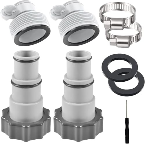 Qooloo 4PCS Adaptador Manguera Piscina，Conector de Manguera de Piscina B, Conector Manguera Piscina, Accesorios Piscina para Intex Accesorios (Conjunto 2)