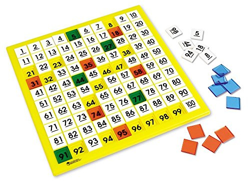 Learning Resources Hundred Number Board, Early Math, Counting Games for Kids,151 Piece Set, Ages 5+