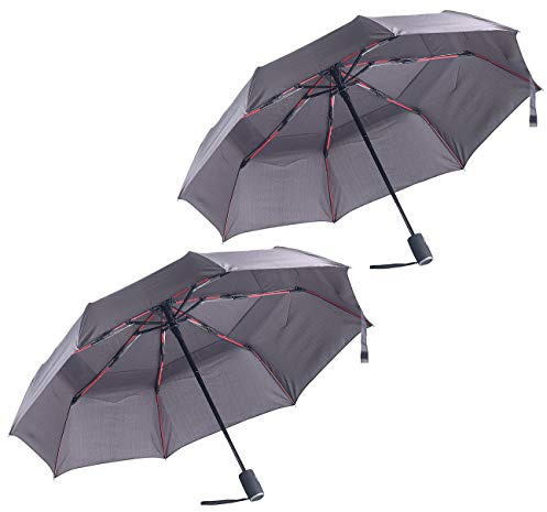 Carlo Milano Sturmschirm: 2 Taschenschirme mit Teflon®-Beschichtung 210 T, sicher bis 140 km/h (Sturm Regenschirm, Sturmregenschirme, Automat)