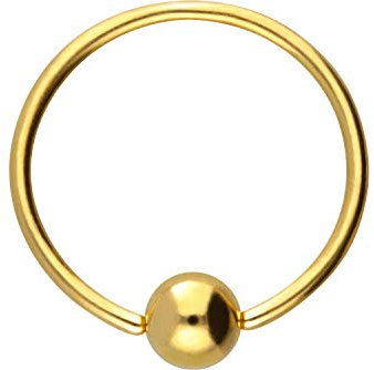 PIERCINGLINE Chirurgenstahl Klemmkugelring BCR Piercing Lippe Ohr Tragus Helix goldfarben 3 x 0,8 x 8 mm