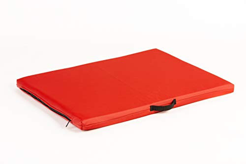 COOL PET Premium Hundematratzen, 3cm Dicke orthopädische Kaltschaumplatte (Memory Foam), hochwertiger Kunstleder, Größe 58x40x3cm,Farbe rot