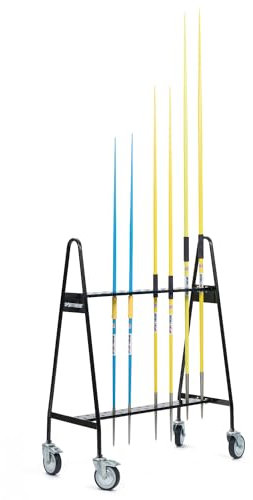 Sport-Thieme Transportwagen Super für Speere | Platz für 30 Speere | Für Vereine Leichtathletik Stadion | Stabile Räder mit Feststellung | Metall | Silber | 116x56x78 cm