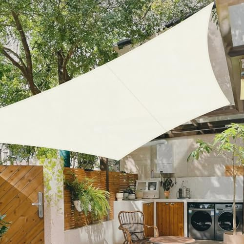Cool Area Vela ombreggiante Rettangolare 3x3m Impermeabile Tenda a Vela Protezione 95% Raggi UV Parasole per Giardino Esterno Terrazza-Crema