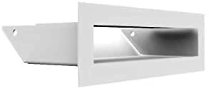 Grille de Ventilation KRATKI AIR | Grille d'air Chaud 6 x 20 cm | Blanc | Grille d'extraction pour Ventilation de cheminée | Prise d'air à Un Angle de 45 degrés | résistant à la surchauffe