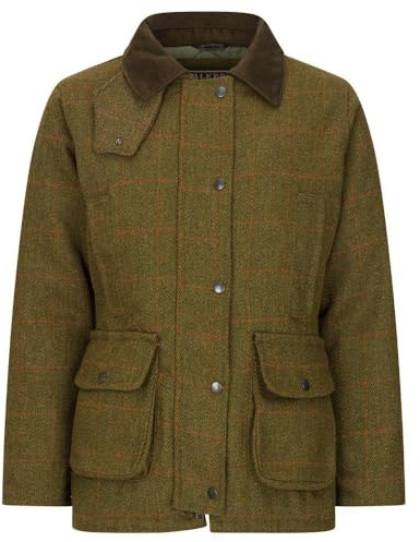 Walker & Hawkes - Hazelwood - Veste Derby pour Femme - Tweed - pour la Chasse/Campagne - Sauge foncé - EU 38 (UK 10)