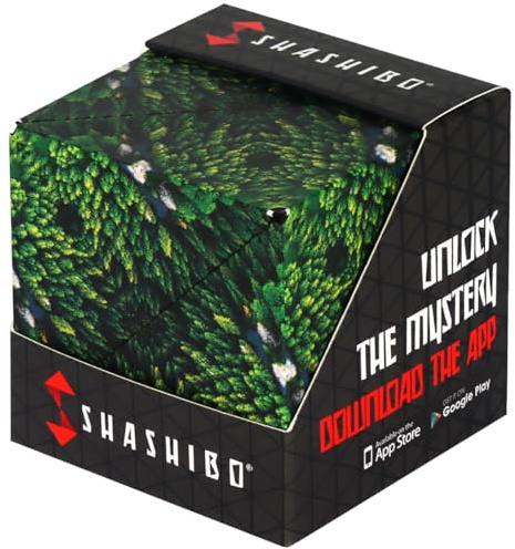 Shashibo Cube Transformable – Cube Antistress breveté et primé avec 36 aimants rares sur Le thème de la Terre – Peut Prendre Plus de 100 Formes (Forest)