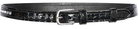 Imperial Riding Gürtel IRH Olania Sparkle, Leder Gürtel mit Strasssteinen und Croco Lack Optik