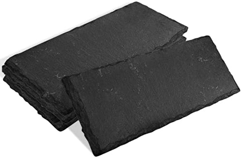 mtb more energy 5er Set Schiefertafel Schiefer Schild Platte - 25 x 10 cm - rechteckig - DIY - zum selbst Beschriften oder Gravieren für Geschenke, Basteln, Haushalt, Garten