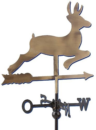 UZSPAC Wetterhahn für Garten Metall Stahl Material Laufende Hirschform Wetterhahn für Garten, Hofdekoration, Antike Kupferfarbe 35 * 80cm/13.78 * 31.5in
