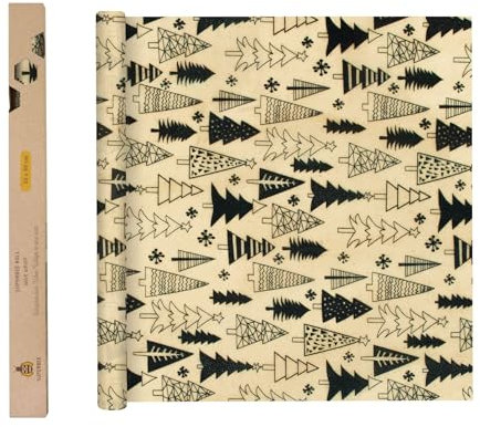 SUPERBEE Beeswax Wrap Roll, Reusable Beeswax Wrap for Food, Wrap Roll, Reusable Bees Wrap Paper for Wrapping Vegetables, Cheese, Bowl Covers and Sandwich Wrapping, Roll XL (Trees)