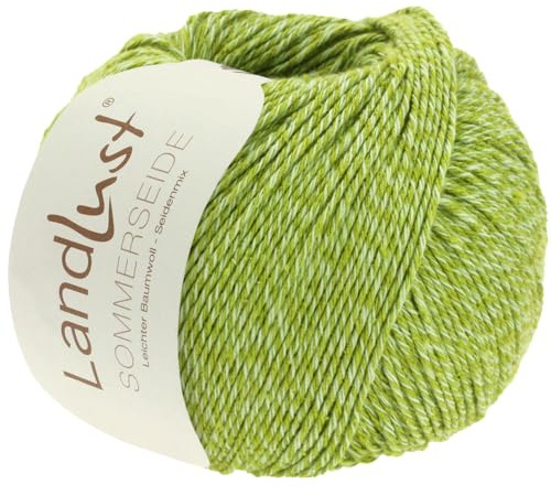 LANA GROSSA Landlust Sommerseide | Feines & leichtes Baumwoll-Seidengarn | Handstrickgarn aus 50% Seide & 50% Baumwolle | 50g Wolle zum Stricken & Häkeln | 170m Garn FB 50