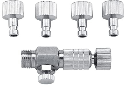 Artillery Airbrush Adapter Set, 5 Stück Airbrush Schnelltrennkupplung, 1/8 Adapteranschluss Kupplungsstecker Airbrush Zubehör für Luftkompressor und Schlauch