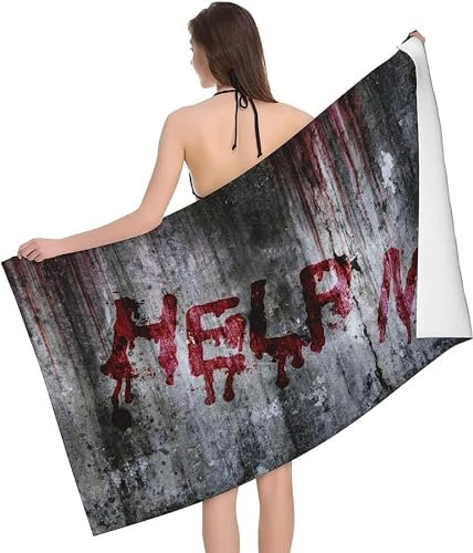 okoikfc 3D Strandtuch 90x180 cm Halloween Badetuch Groß Halloween Microfaser Handtücher Weich Schnell Trocknen Strandhandtuch Herren Frauen Badetücher, Strandtücher Strandlaken Handtuch A1082