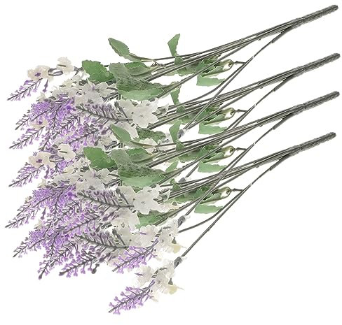 IMIKEYA Gefälschte Pflanze 4 Stücke Realistische Lavendel Faux Pflanze Uv Simulation Künstliche Blumen Für Decor
