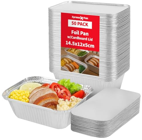 Contenitori per alimenti in lamina d'argento con coperchio, vassoi in alluminio resistente per uso alimentare, adatti per forno e congelatore, ciotole usa e getta impilabili per feste, preparazione
