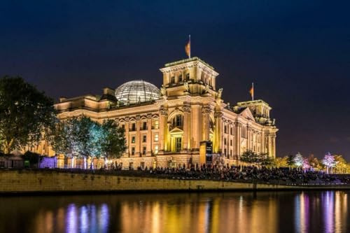 Puzzle für Erwachsene, 1000 Teile, Berlin, Deutschland, Nacht, Skyline, glänzend, Holzpuzzle, Luftbild, A289, anspruchsvolle Puzzles für Freunde, Familie, Wanddekoration