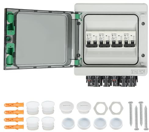 SROCHN Überspannungsschutz PV DC 1000V Leitungsschutzschalter IP65 Wasserdicht 4 Strings 8 Module Solar PV Anschlusskasten (4 in 4 out)