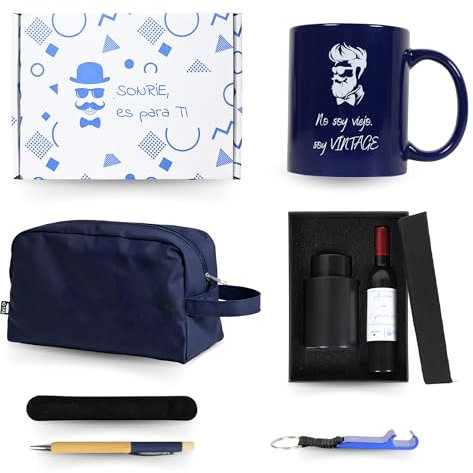Makai - Regalo originale da uomo - Tazza personalizzata, trousse da viaggio, cavatappi, portachiavi e supporto per cellulare, penna, regalo di compleanno uomo, regalo uomo, confezione regalo uomo