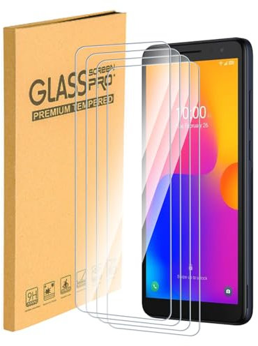 4er-Set Gehärtete Schutzglas Displayschutzfolie Kompatibel mit Alcatel 1B 2022 Dual SIM, 9H Härte, Ultraglasklar, Kratzfest, Einfache Installation, Hüllenfreundlich, Hohe Berührungsempfindlichkeit