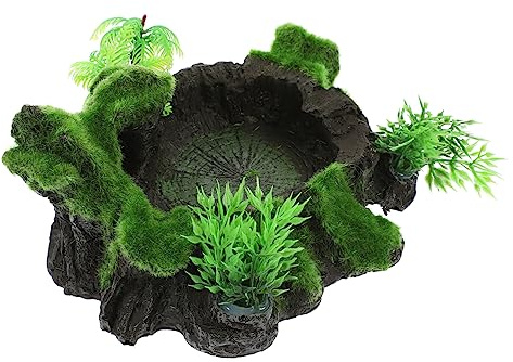 TOYANDONA Ciotola per Rettili in Resina Resistente all Usura Ciotola per Acqua per Terrari Facile da Pulire Appositamente Progettato Accessorio Sicuro Ed Ecologico per dei Rettili