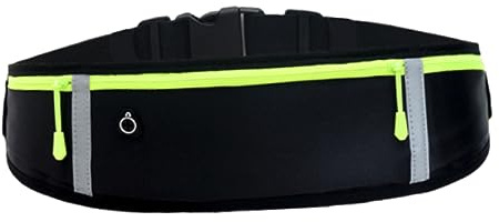 Luxshiny Ceinture de Course Ultra Fine Étanche avec Poches pour Téléphone Banane Réfléchissant pour Fitness et Sports Ajustable et Pratique pour Jogging Randonnée et Activités Extérieures