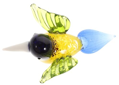 DECOMELODY Estatuilla de Vidrio con Orificio para Colgar Adorno Decorativo para Hogar y Oficina Figura Colorida para Estantes y Ventanas Regalo Elegante para Fiestas y Celebraciones