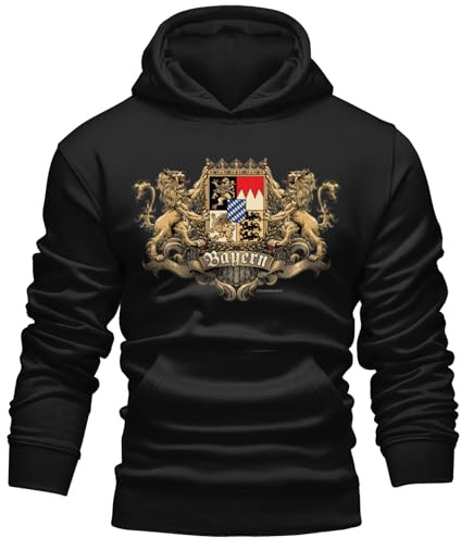 RAHMENLOS Original Herren Trachten Hoodie für den echten Bayern Fan: Ritterwappen Bayern