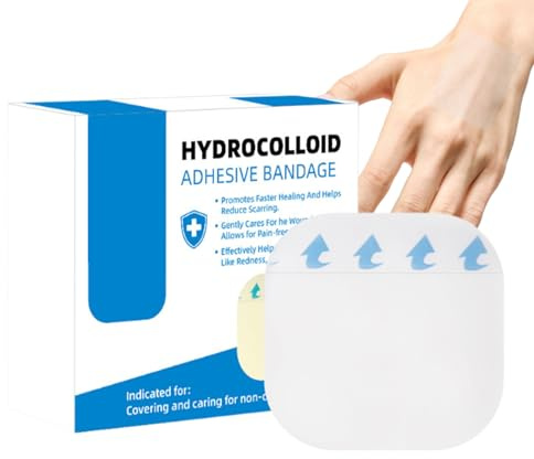 Dtaigou Hydrokolloid-Rolle | Hydrokolloidblätter | 5 Blatt | Flexibles Schneiden Sanft Wasserdicht für Wundpflege Empfindliche Haut Ferse Zehen Fuß Finger Gesicht