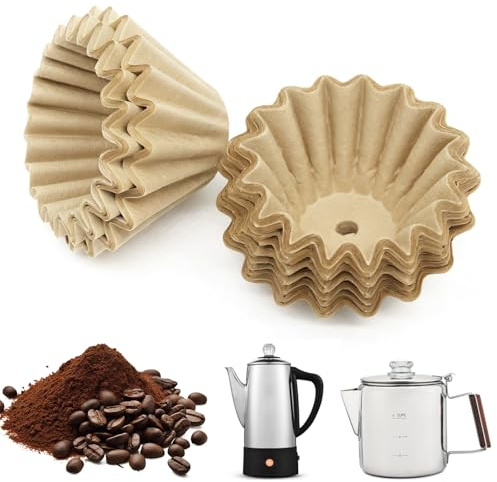 Lot de 100 filtres à café en papier, pour percolateurs, cafetières moka, Farberware, Coletti, Elite Gourmet, 6 tasses, 4 tasses