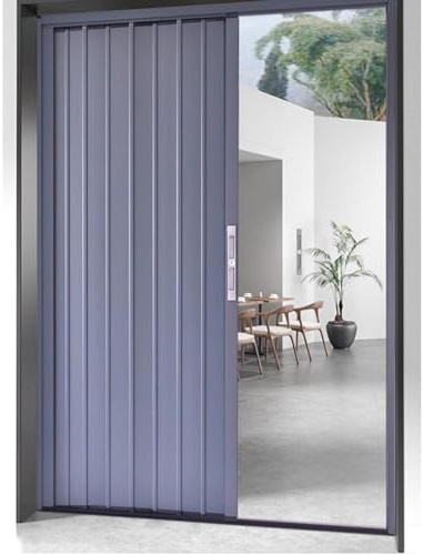Artiz Aluminum Alloy Accordion Door Interior, Retractable Sliding Folding Door with Lock, Privacy Room Divider for Balcony Bathroom Kitchen Warehouse(50x80in/126x203cm)