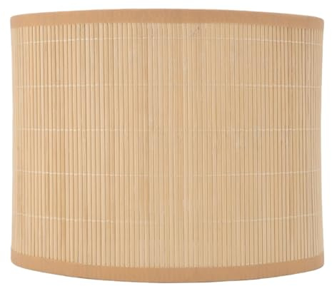 Jeffergarden Ovaler Lampenschirm Holz & Eisen, Stabil | Boho-Stil, E27/E14 Sockel, für Tisch-, Pendel- und Bodenleuchten, robuste Holz-Eisen-Konstruktion, warmes Licht