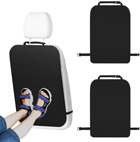 Azushwer 2 Pcs Kick Mats Back Seat Protector, 60x45cm Car Seats Back Protector, Universal Waterproof Oxford Fabric Cover Car Seat Kick Mats for Child & Interior Protection (Black)