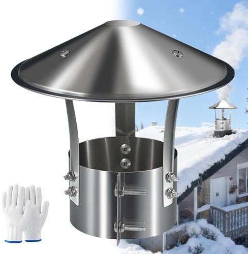 Comignolo Copertura Per Camino In Acciaio Inox, 100 200mm Comignolo Canna Fumaria, Tetto Antipioggia Per Tetto, Tappo Per Camino Canne Fumarie Di Caminetti(190mm/7.5in)