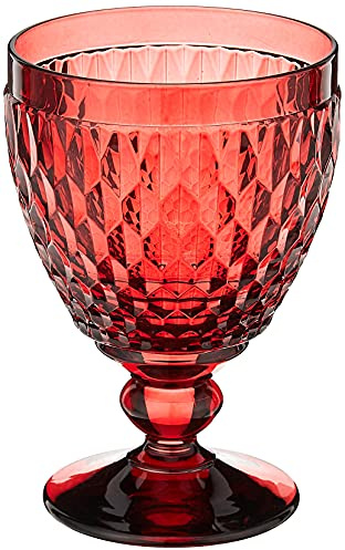 Boston Wine Goblet Box Set of 4 by Villeroy & Boch - Dishwasher Safe - Made in Germany - Premium Crystal Glass - Perfect for Red Wine, White Wine, Cocktails, and More - Red