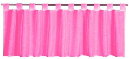 Bestgoodies Tenda con passanti, in voile, 160 cm x 45 cm, trasparente, disponibile in molti colori (rosa - fucsia)