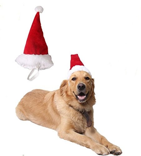Hund Katze Haustier Lieferungen Weihnachten Kopfschmuck groß mittelgroßer kleiner Hund rote Weihnachtsmütze Stillshine (L)