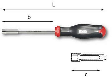 USAG 299 GIRAVITE LUNGO CACCIAVITE ESAGONALE CON IMPUGNATURA CHIAVE A BUSSOLA-5,5