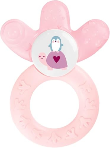 MAM Cooler Teether | Sensory Teething Toy for Babies | Suitable from 4+ Months | Cooling and Soothing Relief for Painful Gums | Unique Shape and Ergonomic Design | Pink