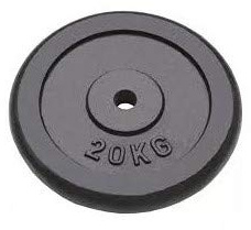 Hobbyesport FD Sport Hantelscheibe aus Gusseisen 20 kg Bohrung 25 mm Training Gewichte Fitnessstudio