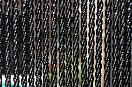 La Tenda Pro Türvorhang BELLANO 1 Raumteiler Luxus Fliegenvorhang Insektenvorhang schwarz transparent, Maße:100 x 230 cm