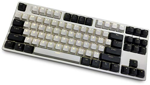 Keycap, 87 Keycap PBT Copritasti Tastiera meccanica Copritasti Doppio retroilluminato Parola trasparente Copritasti da gioco per layout USA Tastiera per Cherry MX Bianco nero Keycap