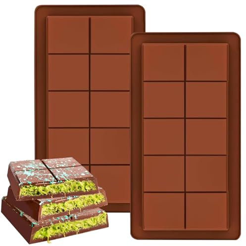Stampo per Cioccolato in Silicone, 2 Pezzi Stampi in Silicone per Barrette Stampo per Torrone di Cioccolato Stampi per Cioccolatini, per Fatti in Casa Praline Caramelle Cioccolato Torta