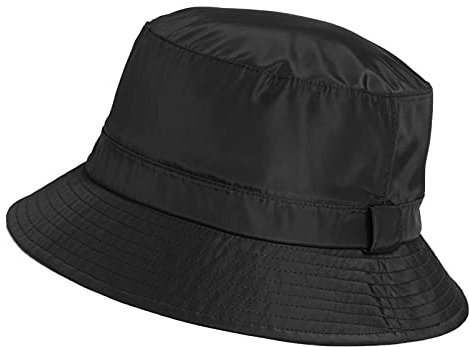 Comhats Herren Damen Wasserdichter Fischerhut zum Spazierengehen, Golf, Safari, Damen-Regenhüte, LSF 50+, Sonnenhut, verstellbar, verstaubar, Winddicht, Schwarz, L