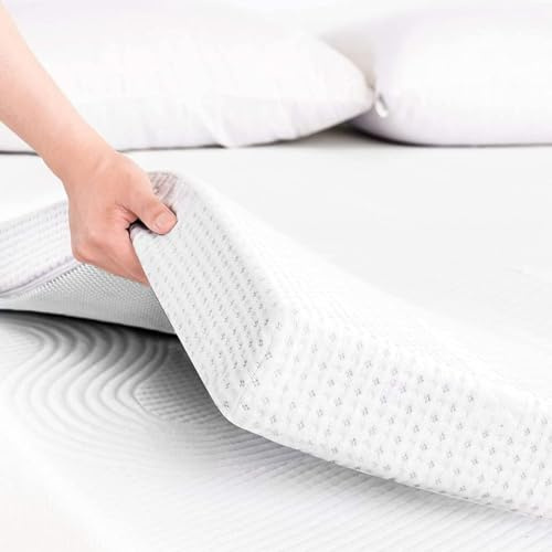 Matratzentopper 120x180 cm H2/H3 | 6CM Höhe Memory Foam Topper | Orthopädisch & Druckentlastend | Lindert Muskelverspannungen | Atmungsaktiv mit abnehmbarem & waschbarem Bezug | Oeko-TEX® & CertiPUR