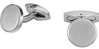 Breil, Collezione Carve, Gemelli Uomo, Essenziali ed Eleganti, di Forma Tonda, con Doppia Finitura in Acciaio Lucido e Satinato, Idee Regalo Uomo, Dimensione 1.4 cm, Silver