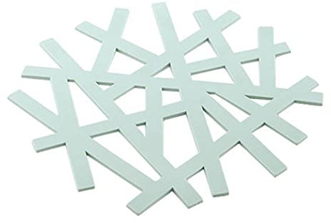 Posavasos de aislamiento 3pcs aislamiento Mantel anti-caliente Inicio hueco cazuela cojín de plástico resistente al calor Mat Gadgets de cocina Vajilla Mat copo de nieve Shape-Pink_S Posavasos de Sili