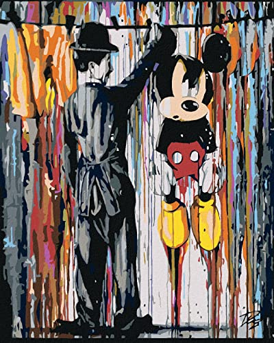 Malen nach Zahlen - MICKEY MOUSE 80x100 cm mit Keilrahmen (bereits gespannt)