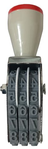 WANLIAN 7 mm 3 Band Gummi Nummerierungsstempel, personalisieren veränderbar (0-9)10 Ziffern Zahlen, 2 zufälligen Zeichen, Abdruck 18x7 mm, mehrfarbig-Stempe