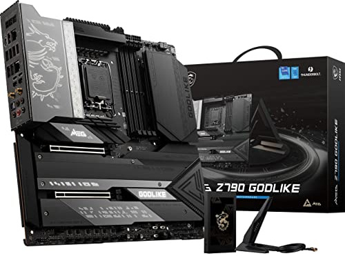 MSI MEG Z790 GODLIKE Scheda madre, E-ATX - Supporta processori Intel Core 12a e 13a, LGA 1700-Touch LCD e RGB, 105A SPS VRM, DDR5 7800+MHz/OC,M.2 Gen5,10G e 2.5G LAN, Wi-Fi 6E, Thunderbolt 4