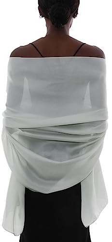 PIOYMEYA Chal Verde Calro Mujer Fiesta Estola Foulard Fular Boda Ligero Pashmina Bufanda Pañuelos para Vestido Noche